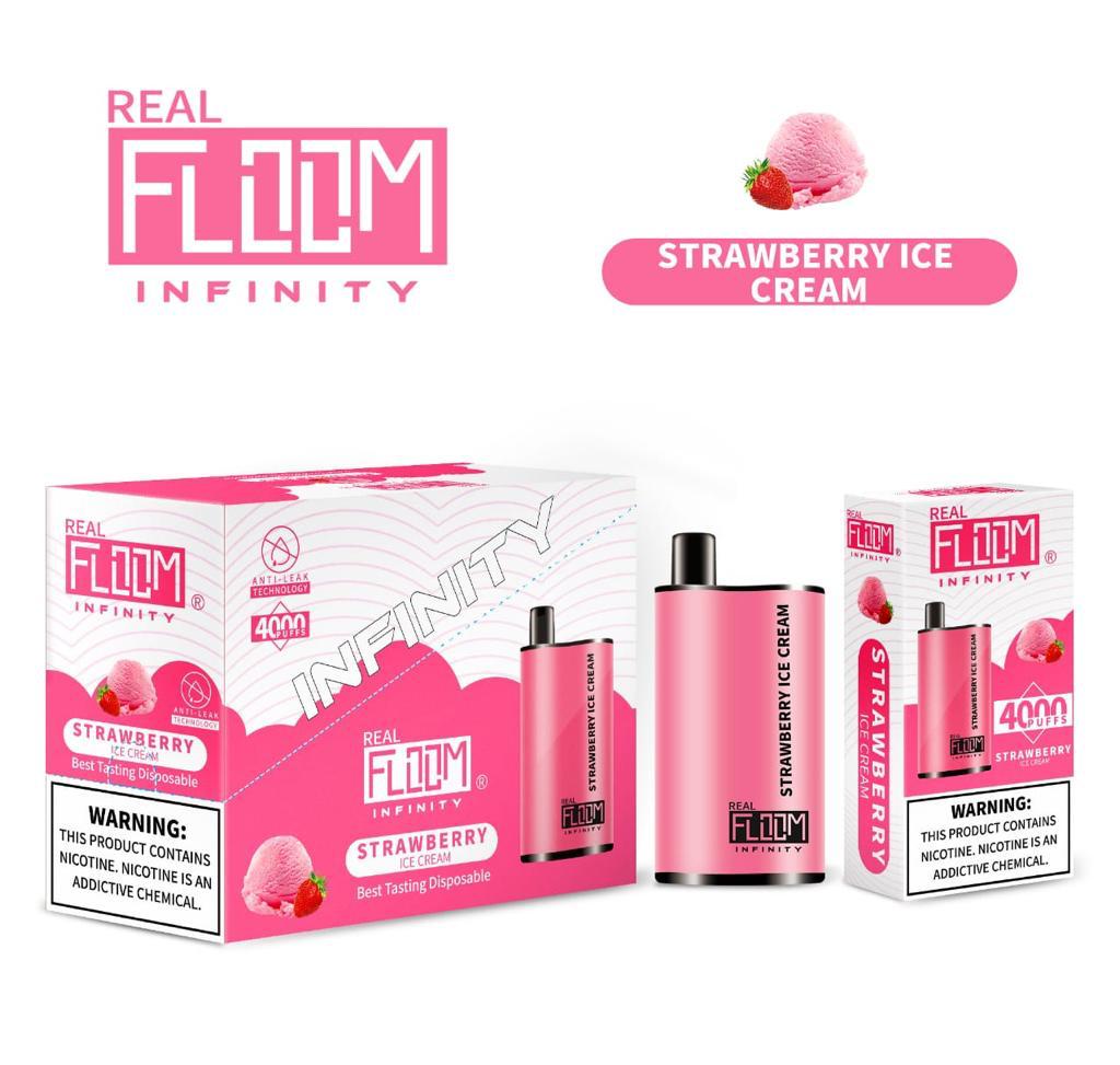 Floom Infinity Disposable | 4000 Puffs | 10mL strawberry ice cream with packaging