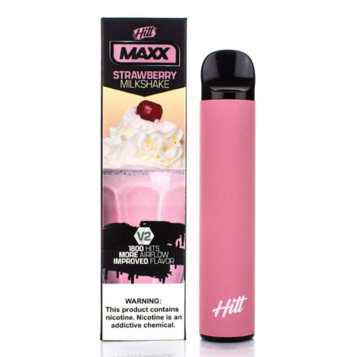 HITT MAXX V2 5% Disposable | 1800 Puffs | 6.5mL strawberry milkshake with packaging