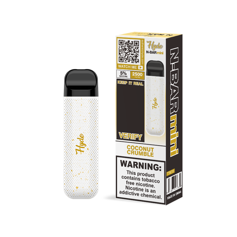 Hyde N-Bar Mini Disposable | 2500 Puffs | 7mL coconut crumble with packaging