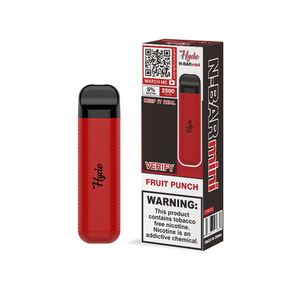 Hyde N-Bar Mini Disposable | 2500 Puffs | 7mL fruit punch with packaging