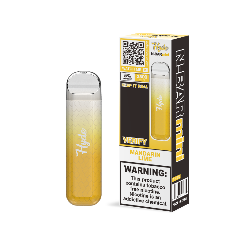 Hyde N-Bar Mini Disposable | 2500 Puffs | 7mL mandarin lime with packaging