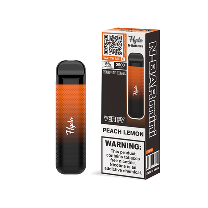 Hyde N-Bar Mini Disposable | 2500 Puffs | 7mL peach lemon with packaging