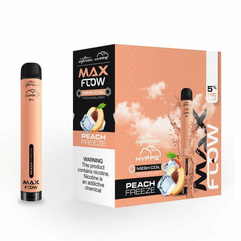 Hyppe Max Flow Mesh Disposable | 2000 Puffs | 6mL peach freeze with packaging