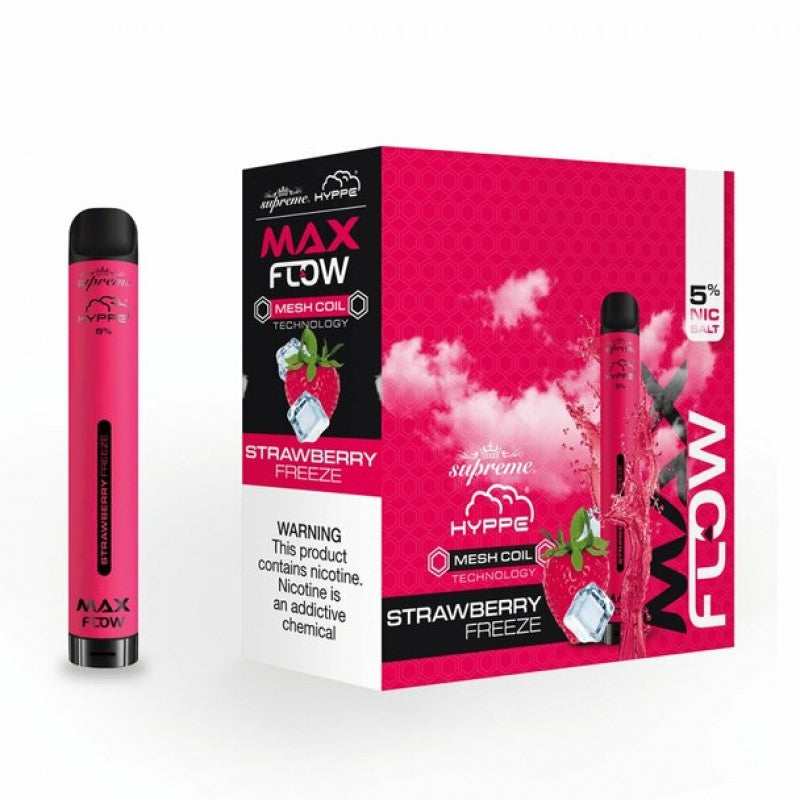 Hyppe Max Flow Mesh Disposable | 2000 Puffs | 6mL strawberry freeze with packaging