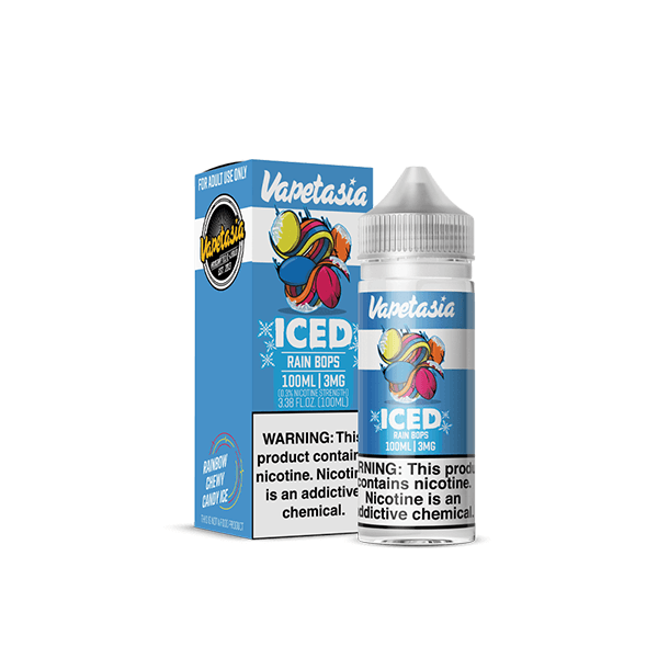 Iced Killer Sweets Rain Bops by Vapetasia TFN Series 100mL with packaging