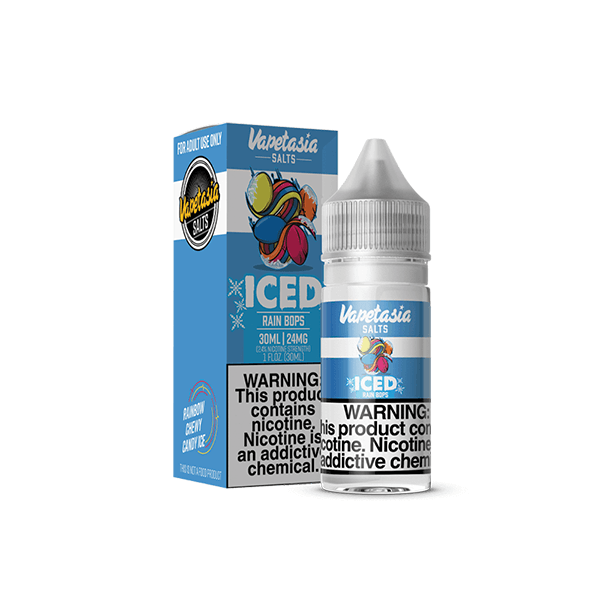 Iced Killer Sweets Rain Bops by Vapetasia Salts 30ml with packaging