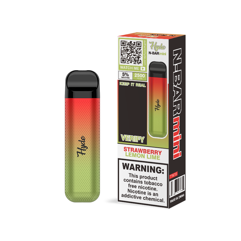 Hyde N-Bar Mini Disposable | 2500 Puffs | 7mL strawberry lemon lime with packaging