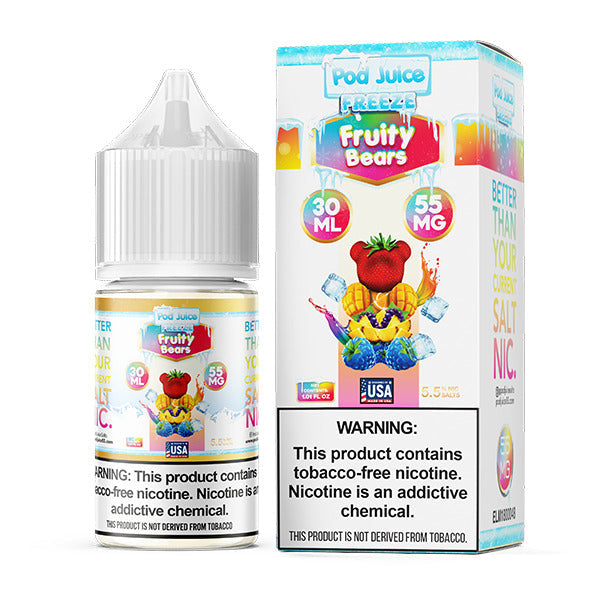 Fruity Bears Freeze by Pod Juice TFN Salt 30mL with packaging