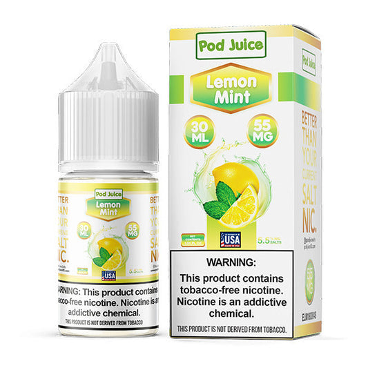 Lemon Mint by Pod Juice TFN Salt 30mL with packaging