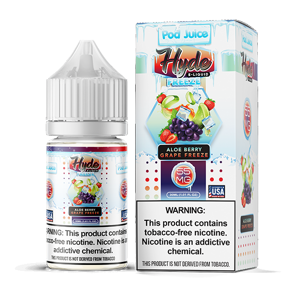 Aloe Berry Grape Freeze by Pod Juice - Hyde TFN Salt Series 30mL with packaging