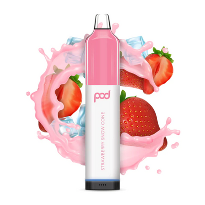 Pod Mesh 5500 Disposable | 5500 Puffs | 12mL Strawberry Snow Cone
