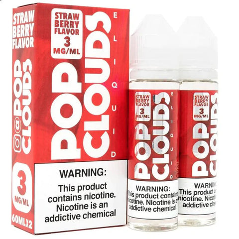 Strawberry (x2 60mL) by Pop Clouds TFN E-Liquid with packaging