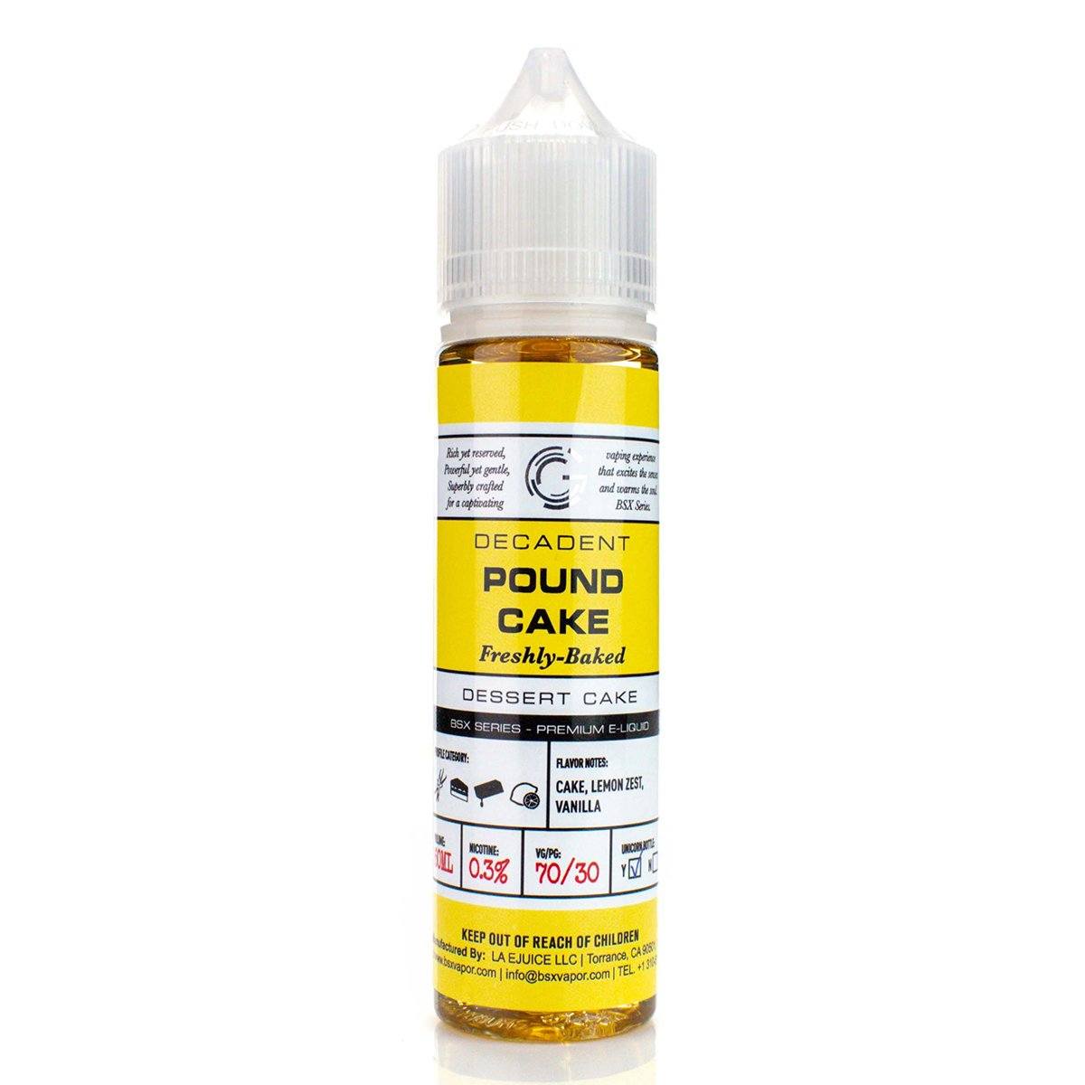 Pound Cake by Glas BSX TFN 60mL bottle