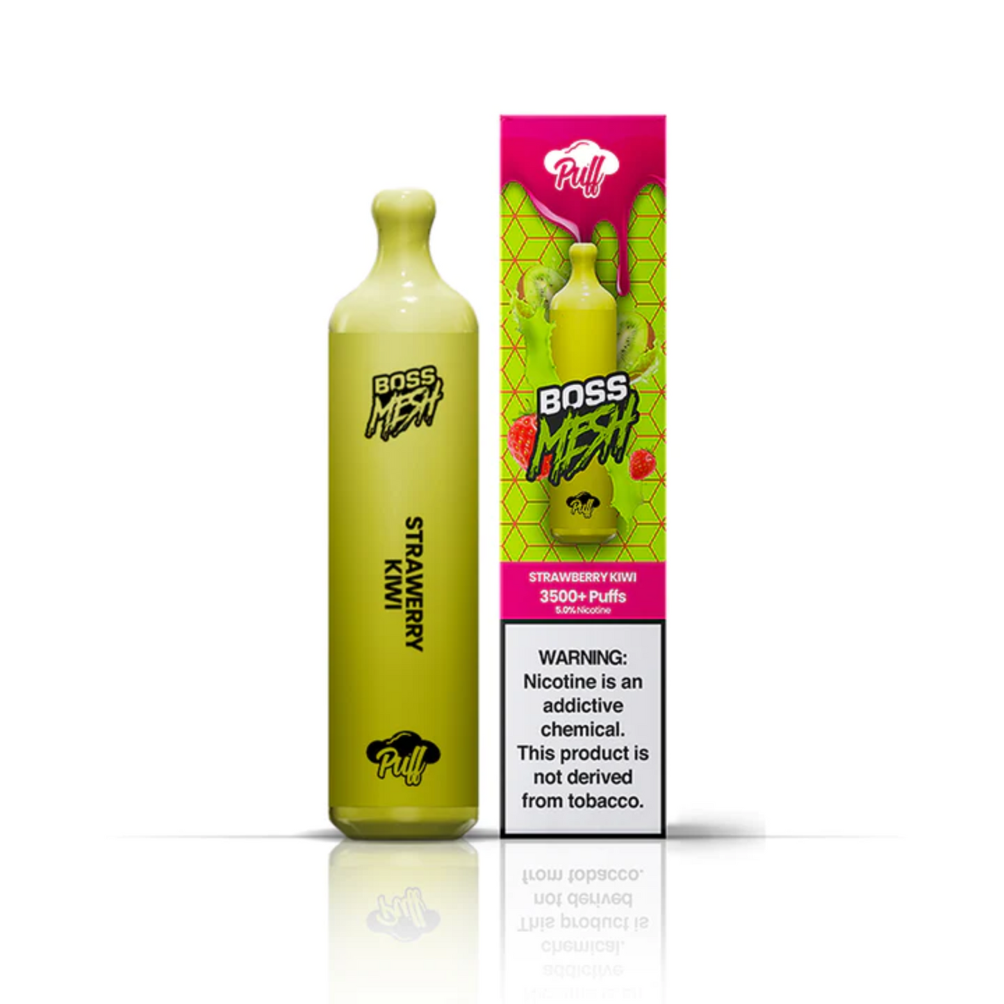 Puff Labs Puff Boss Mesh Disposable | 3500 Puffs | 8mL strawberry kiwi with packaging