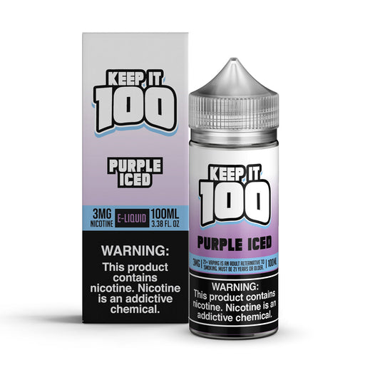 Purple Iced by Keep It 100 TFN Series 100mL with packaging