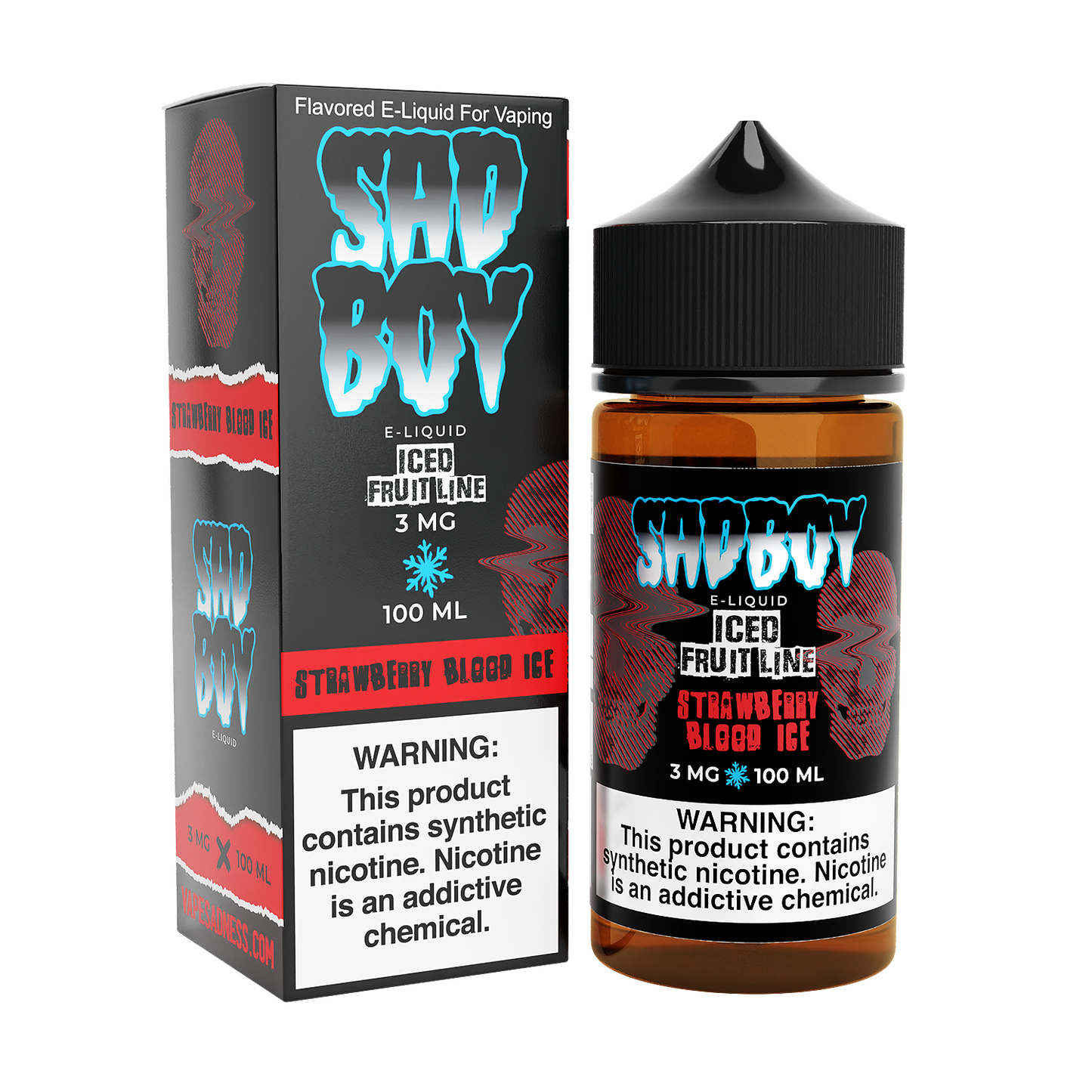 Strawberry Blood Ice by Sadboy E-Liquid 100ml with packaging