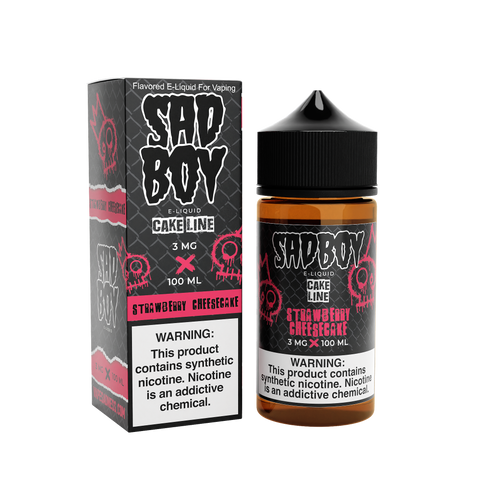 Strawberry Cheesecake by Sadboy E-Liquid 100ml with packaging