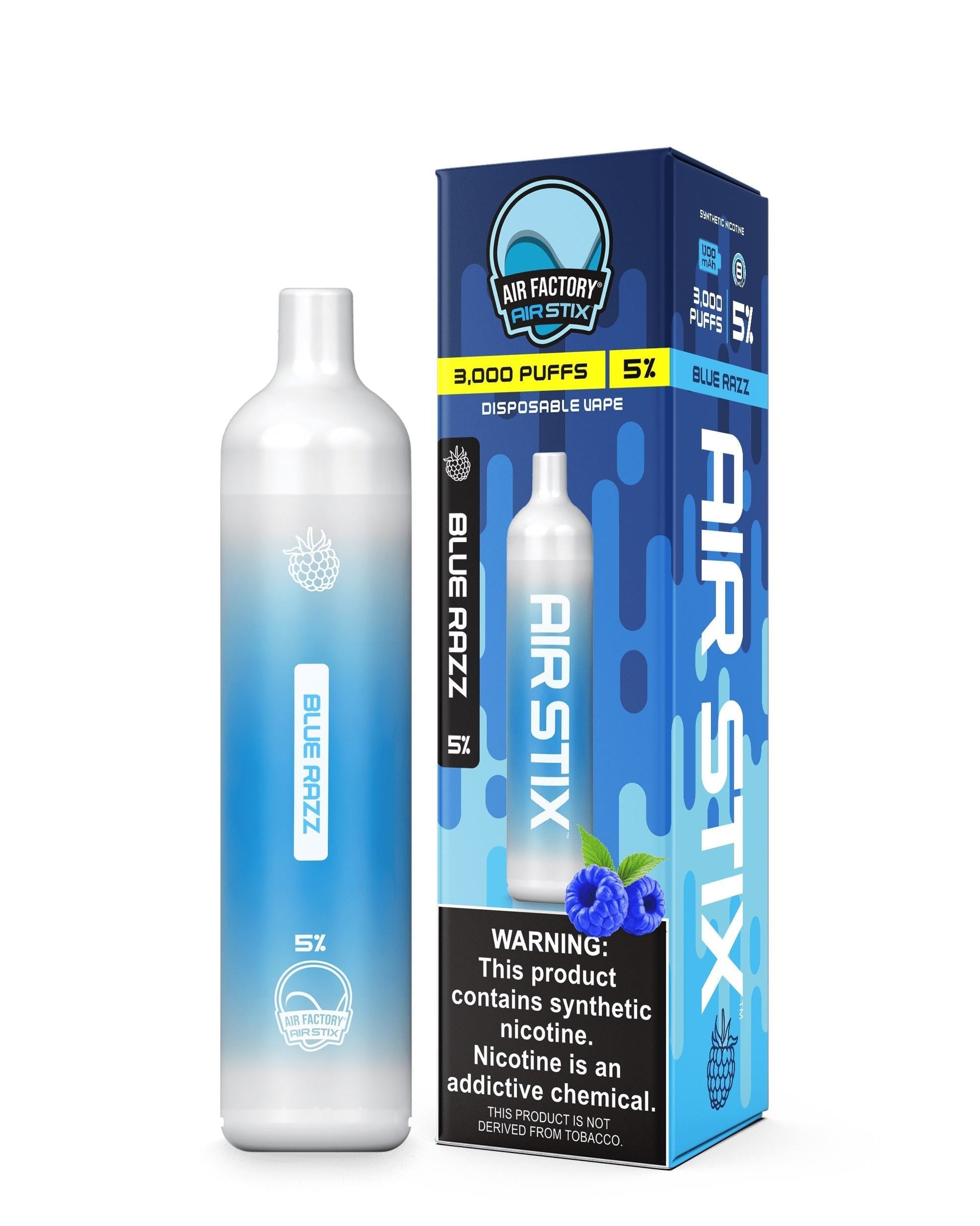 Air Factory Air Stix Disposable | 3000 Puffs | 8mL blue razz with packaging