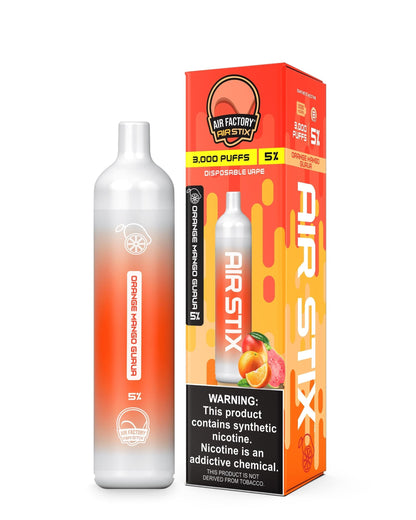 Air Factory Air Stix Disposable | 3000 Puffs | 8mL orange mango guava with packaging