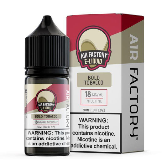 Bold Tobacco by Air Factory Salt eJuice 30mL with packaging