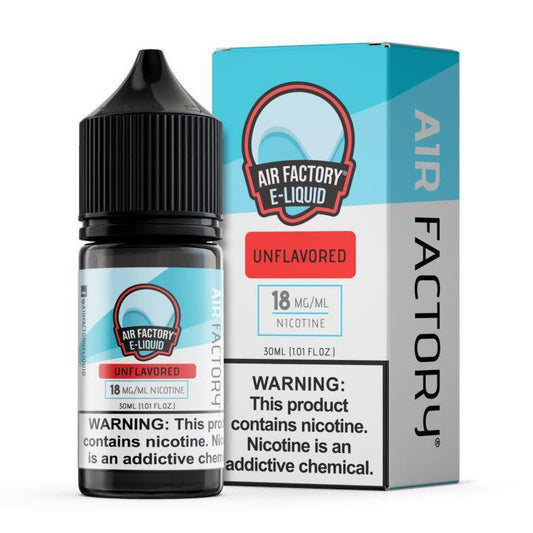 Unflavored by Air Factory Salt eJuice 30mL with packaging 