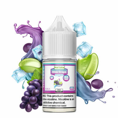 Aloe Grape Freeze by Pod Juice Salts Series 30mL bottle with Background 