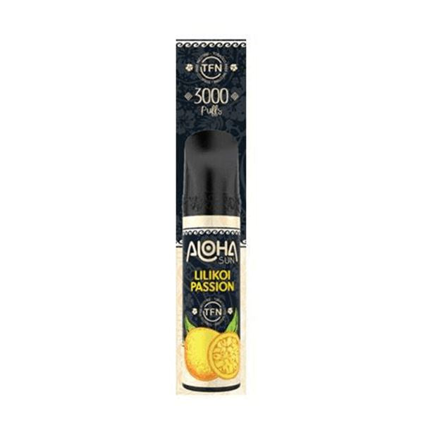 Aloha Sun Disposable | 3000 Puffs | 8mL Lilikoi passion with packaging