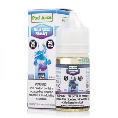 Blue Razz Slushy by Pod Juice Salts Series 30mL with packaging