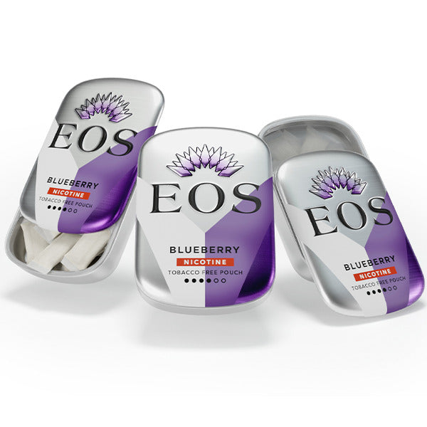 EOS Can Nicotine Pouch Blueberry with Packaging