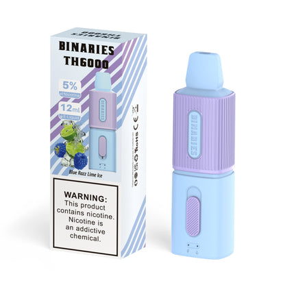 Binaries Cabin Disposable TH | 6000 Puffs | 12mL | 50mg Blue Razz Lime Ice with Packaging