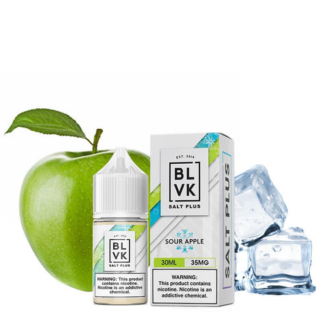 Apple Candy Ice (Sour Apple Ice) Salt Plus by BLVK TFN Salt Plus 30mL with Packaging and Background
