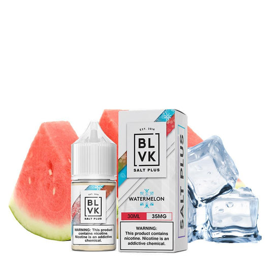 Melon Ice by BLVK TFN Salt Plus 30mL with BackgroundMelon Ice by BLVK TFN Salt Plus 30mL with Packaging and Background