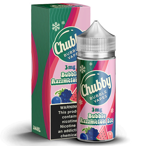 Bubble Razzmelon Ice by Chubby Bubble Vapes 100ml with packaging