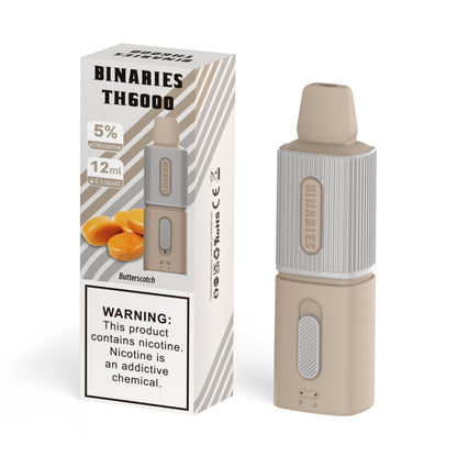 Binaries Cabin Disposable TH | 6000 Puffs | 12mL | 50mg Butterscotch with Packaging