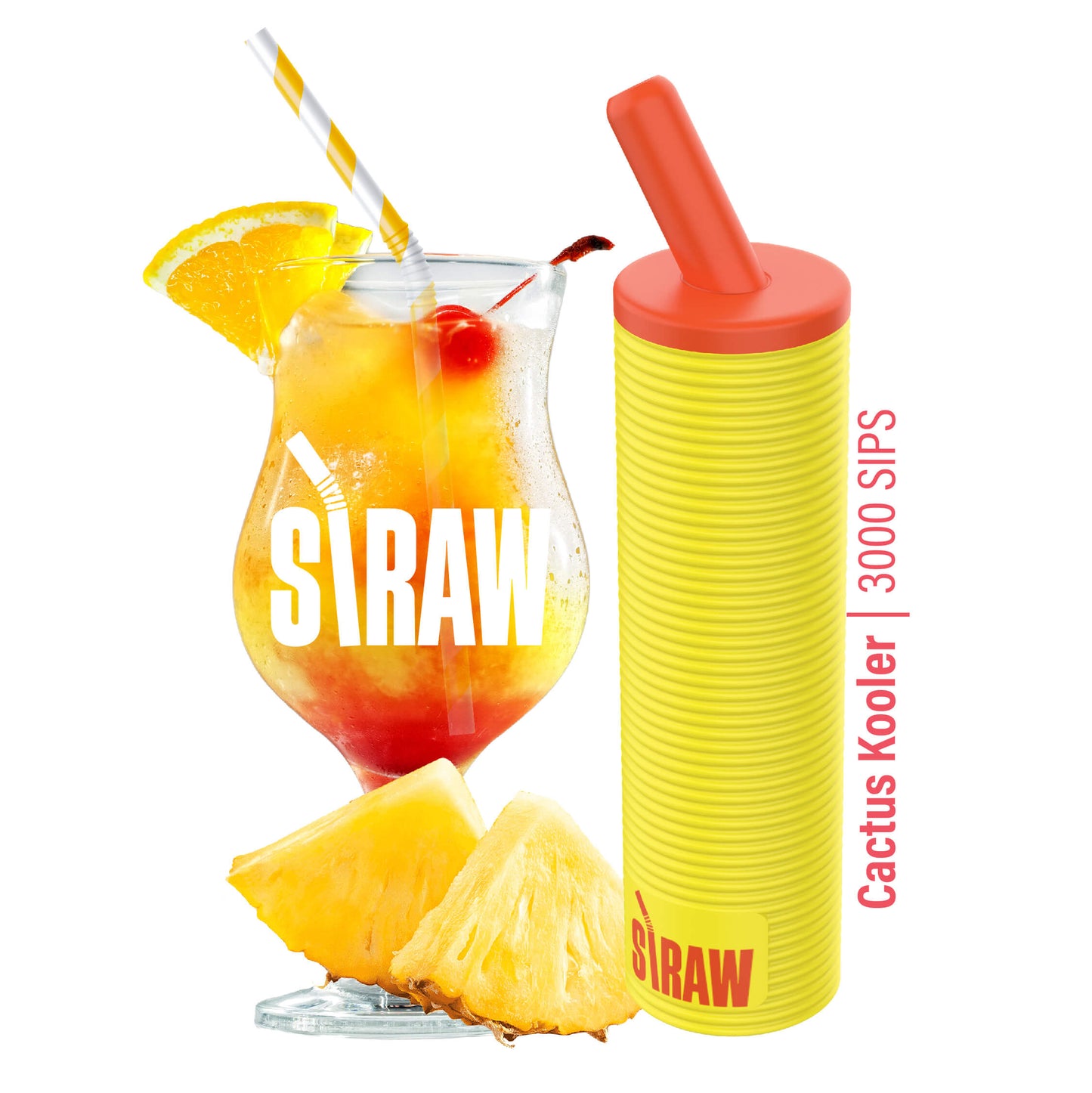 Straw Vape Disposable | 3000 Puffs | 8mL cactus kooler with background