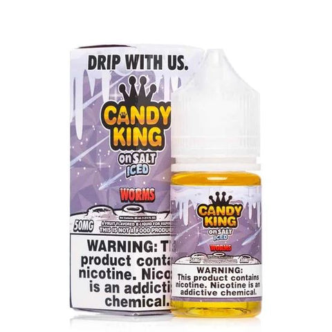 Sour Worms by Candy King On ICE Salt 30ml with packaging