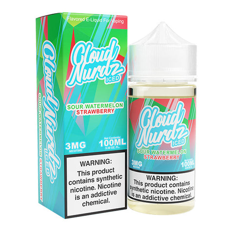 Sour Watermelon Strawberry Iced by Cloud Nurdz TFN 100mL with Packaging