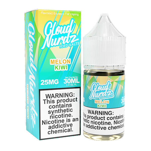 Iced Kiwi Melon by Cloud Nurdz TFN Salts 30mL with packaging