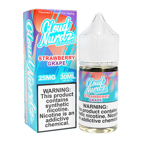 Iced Grape Strawberry by Cloud Nurdz TFN Salts 30mL with packaging