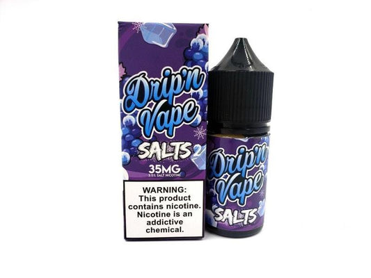 DRIP N VAPE SALTS | Grape It Up on Ice 30ML eLiquid with packaging