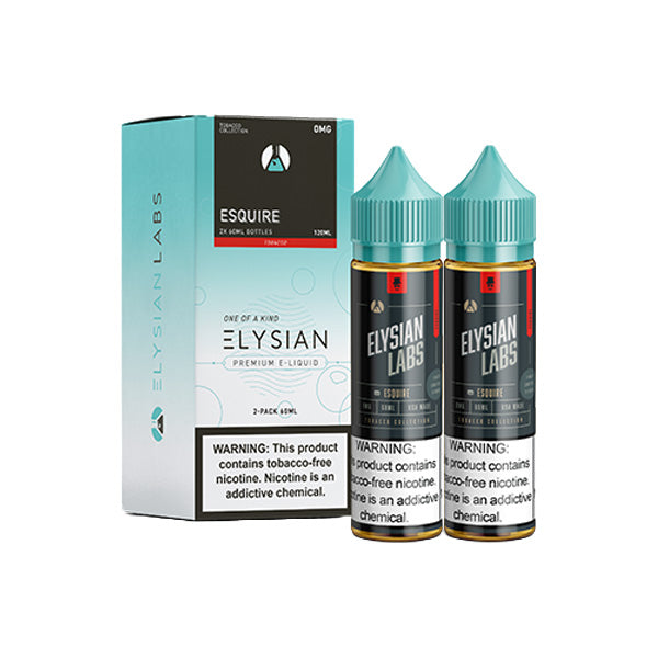 Esquire by Elysian Tobacco 120mL Series with packaging