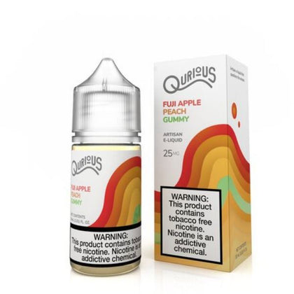 Fuji Apple Peach Gummy by Qurious Synthetic Salt 30ml with Packaging
