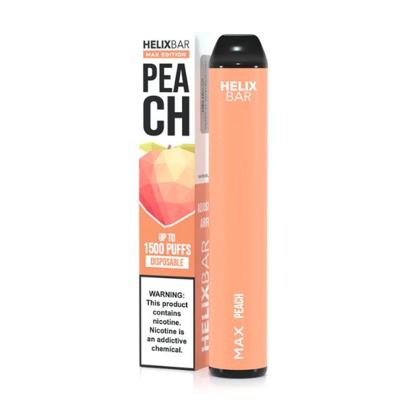 HelixBar Max Disposable | 1500 Puffs | 5.6mL Peach with Packaging