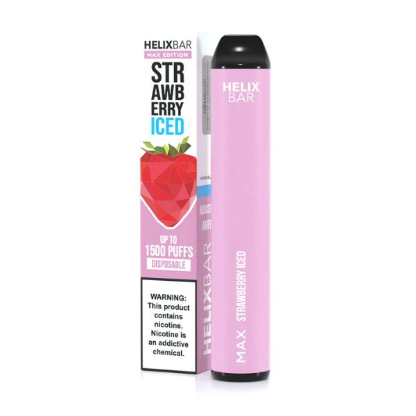 HelixBar Max Disposable | 1500 Puffs | 5.6mL Strawberry Ice with Packaging