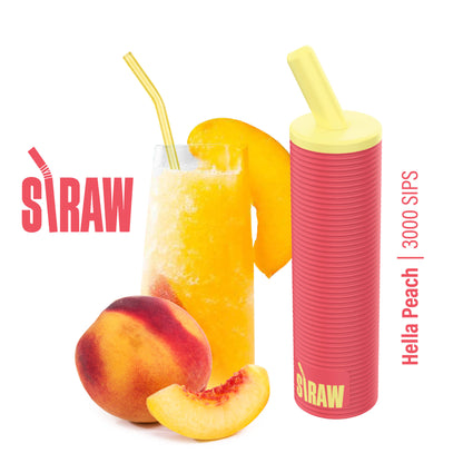 Straw Vape Disposable | 3000 Puffs | 8mL hella peach with background