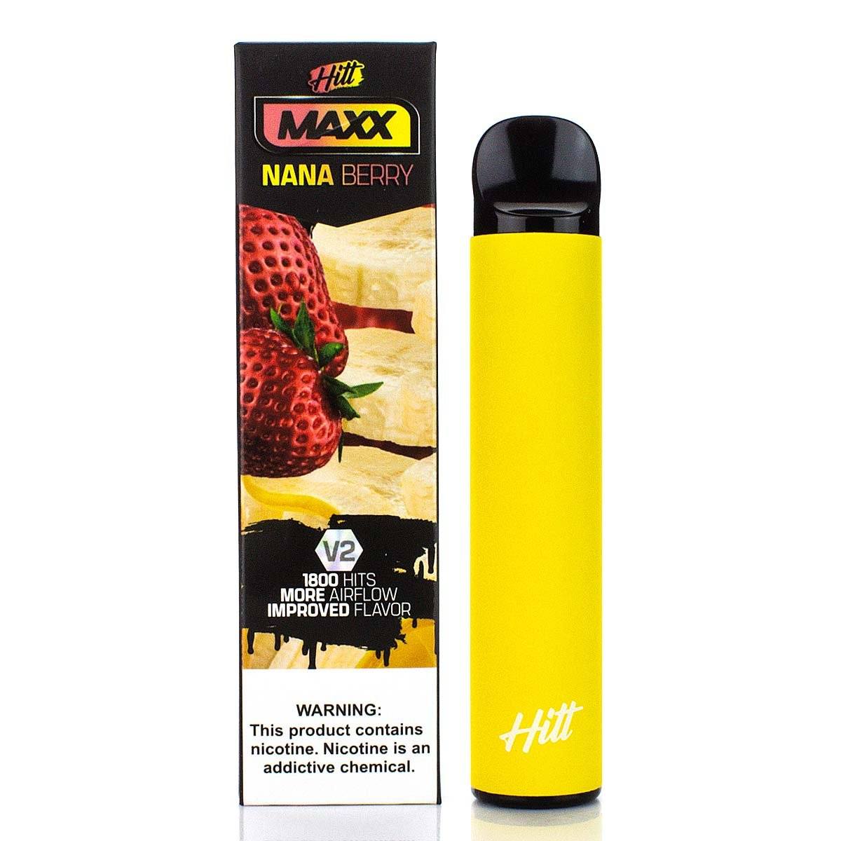 HITT MAXX V2 5% Disposable | 1800 Puffs | 6.5mL nana berry with packaging