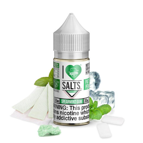 Spearmint Gum Salt by Mad Hatter EJuice 30ml with Background 