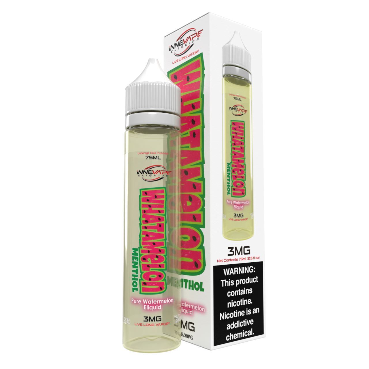 Whatamelon Menthol by Innevape E-Liquids 75ml with packaging