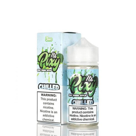 Sour Green Apple Chilled by It's Pixy Series 100mL with packaging 