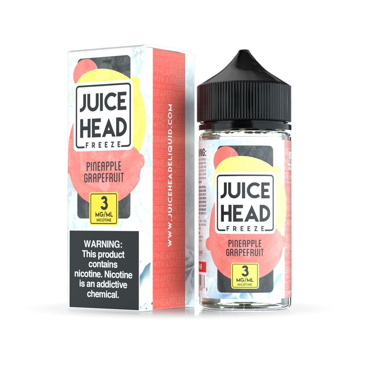 Pineapple Grapefruit Freeze by Juice Head Series E-Liquid 100mL (Freebase) with packaging